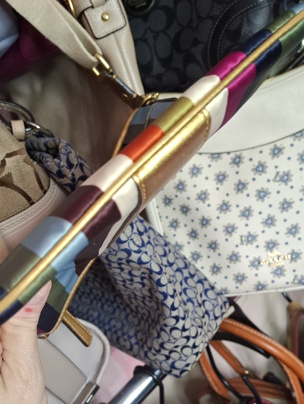 LN COACH LEGACY SATIN MULTI COLOR CROSSBODY - Picture 3 of 5